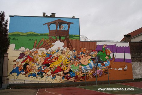 Fresque d'Astérix dans les rues de Bruxelles
