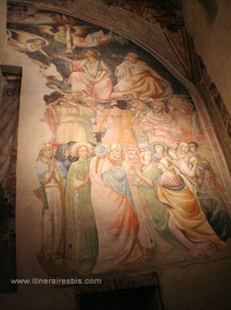 Cathédrale di San Zeno fresque représentant la bénédiction des pèlerins