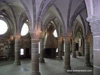 La salle de travail des moines du mont saint Michel