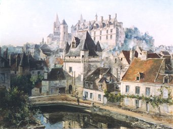 Tableau du peintre Lansyer Le Loches le château
